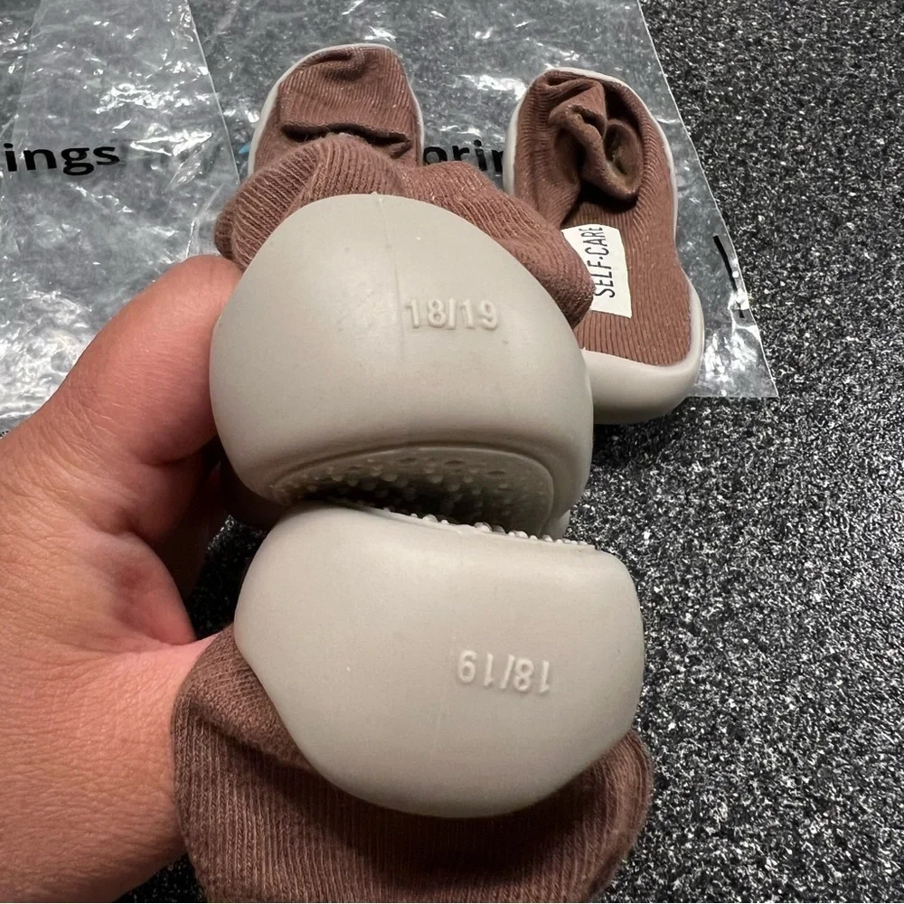2 Pairs of Tiny Explorings Brown Sock Shoes Size 18/19